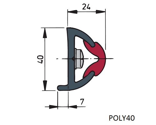 POLY4031L DARK GREY 40mm X 31mm, 30 metres - Image 2